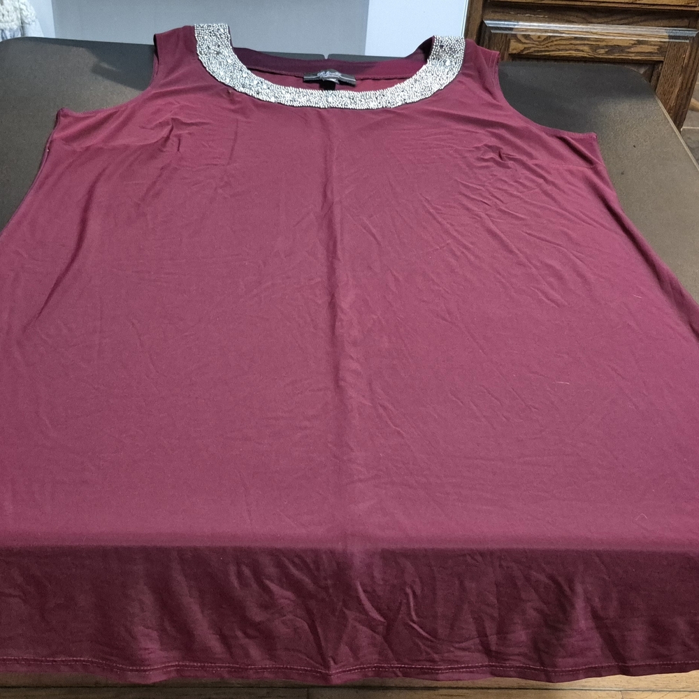 Ladies size 22W burgundy stretch dress